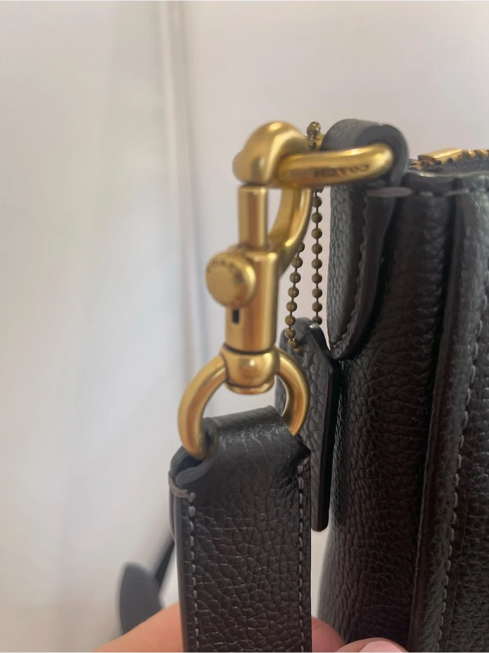 Coach Black Polished Pebble Leather Chaise Crossbody (C8483) - Picture 3 of 8